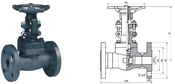 法蘭鍛鋼閘閥結(jié)構(gòu)圖