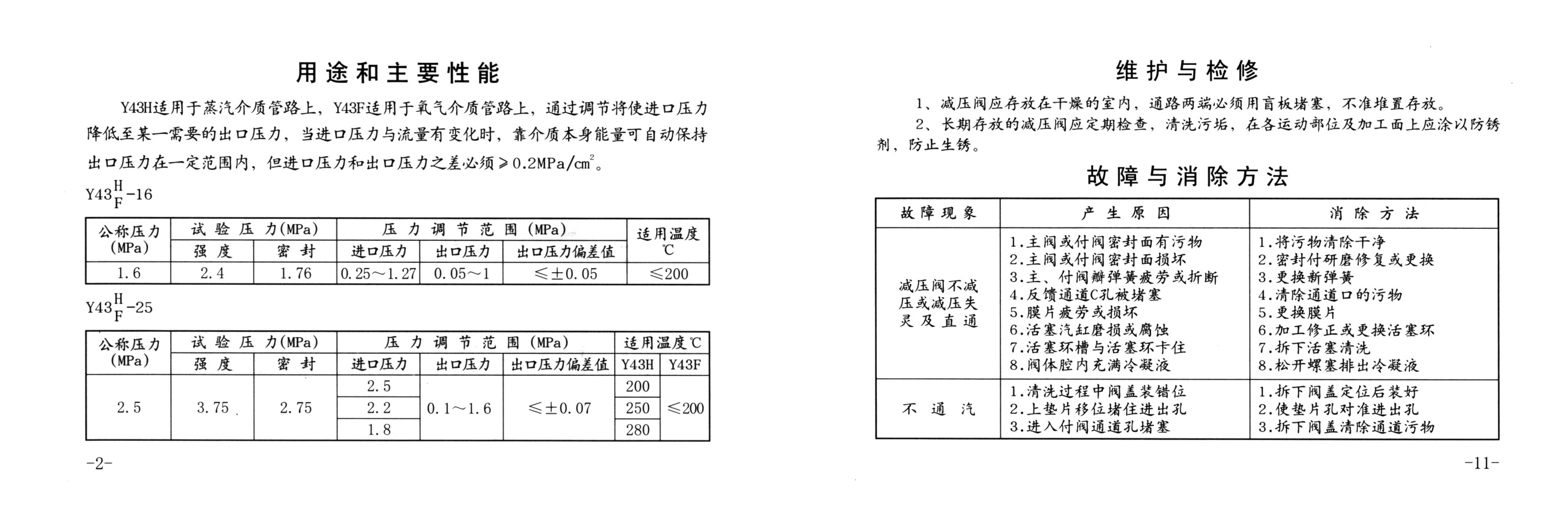 蒸汽用活塞式減壓閥使用說明書