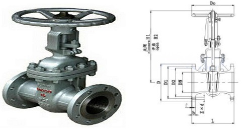 KZ41H型PN16抗硫閘閥結(jié)構(gòu)圖